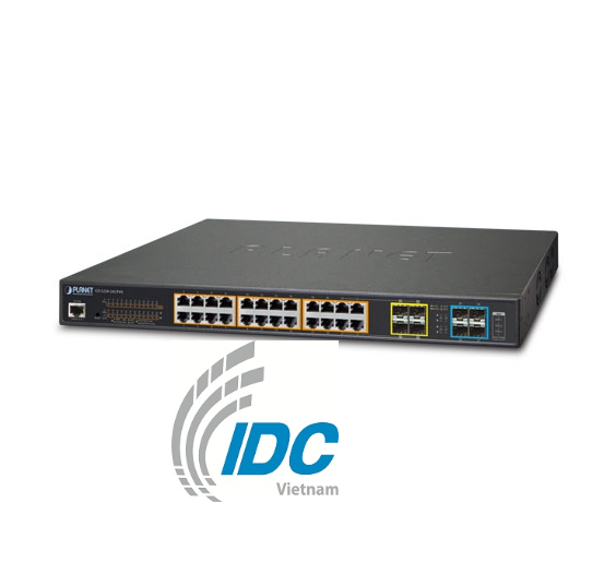 L3 24-Port 10/100/1000T 802.3bt PoE + 4-Port 10G SFP+ Managed Switch