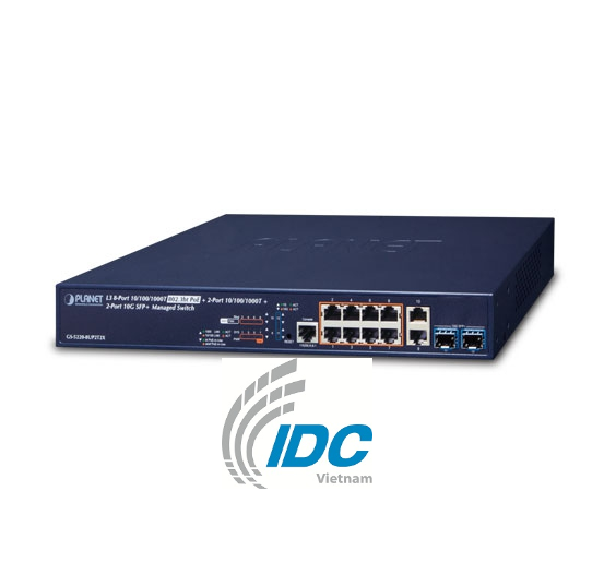 Layer 3 8-Port 10/100/1000T 802.3bt PoE + 2-Port 10/100/1000T + 2-Port 10G SFP+ Managed Switch