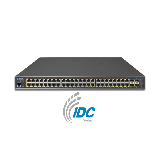 L3 48-Port 10/100/1000T 802.3at PoE + 4-Port 10G SFP+ Managed Switch