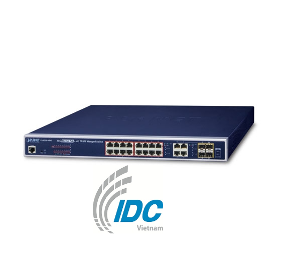 16-Port 10/100/1000T 802.3at PoE + 4-Port Gigabit TP/SFP Combo Managed Switch/220W