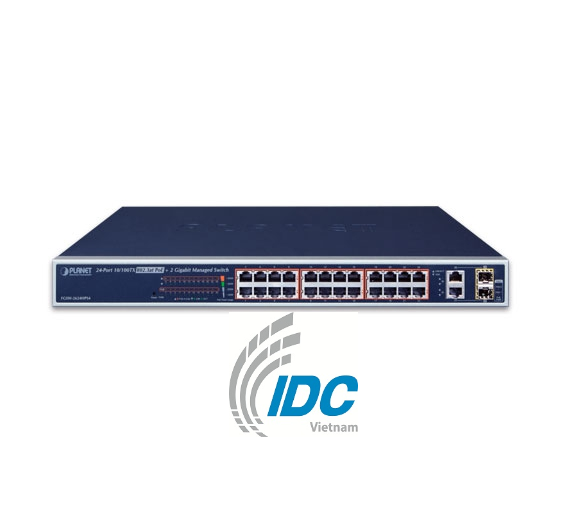 24-Port 10/100TX 802.3at PoE + 2-Port Gigabit TP/SFP Combo Managed Ethernet Switch