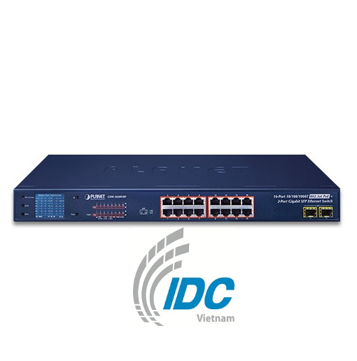 16-Port 10/100/1000T 802.3at PoE + 2-Port Gigabit SFP Ethernet Switch with LCD PoE Monitor