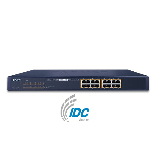 16-Port 10/100TX 802.3at PoE+ Ethernet Switch